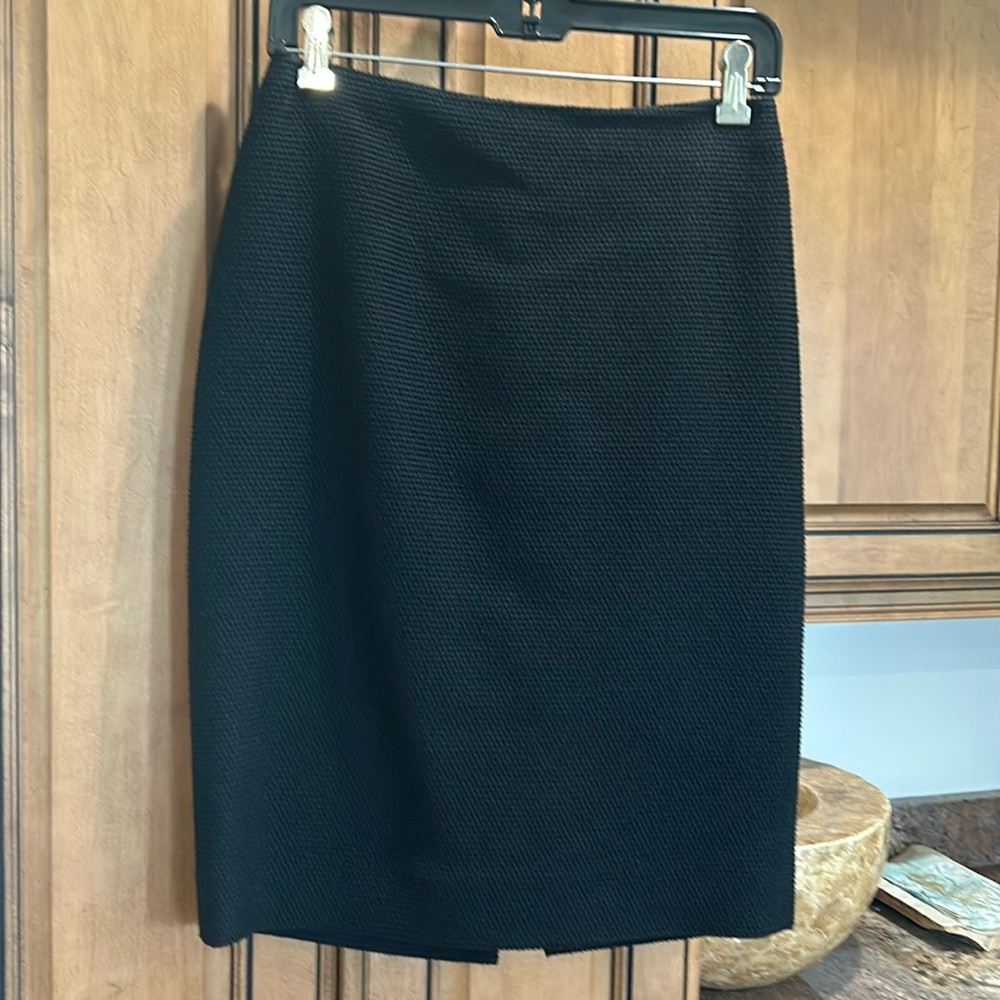 Ralph Lauren Purple Label Black Textured Pencil Skirt